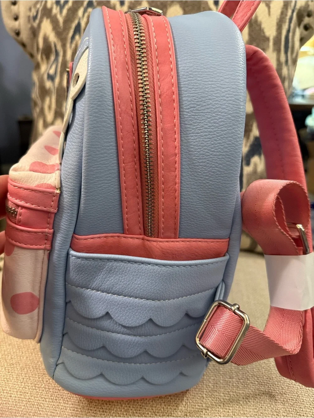 Loungefly Disney•Pixar Pastel Blue and Pink Polka Dot Kids Mini Backpack